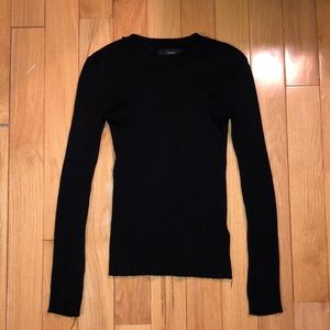 Black tight long sleeve sweater